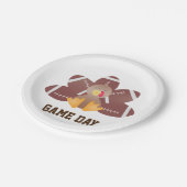 ゲームデイサッカートルコ羽ブラウン ペーパープレート (アングル)