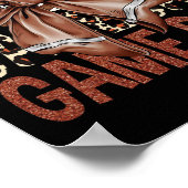 ゲームデイサッカーボーヒョウ女性ガールズキッズ ポスター (角)