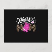 ゲームデイサッカー応援マムピンクヒョウ胸Ca ポストカード (正面)
