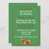 ゲームデイサッカー時計パーティーパーソナライズ紙 招待状 (正面/裏面)