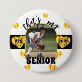 ゲームデイシニアソフトボール選手のボタン 缶バッジ (正面)