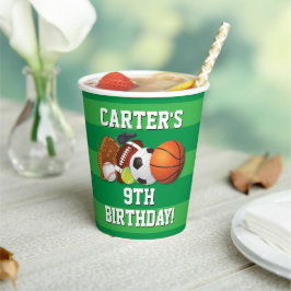 ゲームデイズポーツチームの誕生日ペーパークリップ 紙コップ