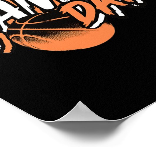 ゲームデイバスケやる気を起こさせるットボールことわざ ポスター (角)