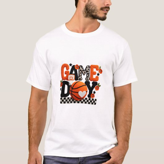 ゲームデイ オレンジ ブラック テーマ Tシャツ (正面)