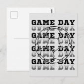 ゲームデイ サッカー好き タイポグラフィ ポストカード (正面/裏面)