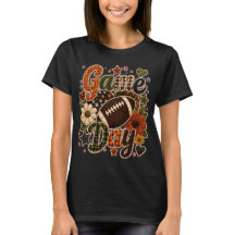 ゲームデイ レディース 秋のフットボールTシャツ