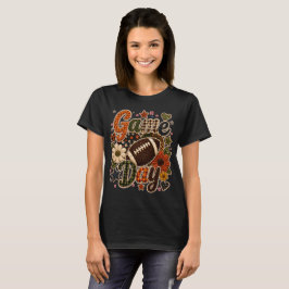 ゲームデイ レディース 秋のフットボールTシャツ Tシャツ