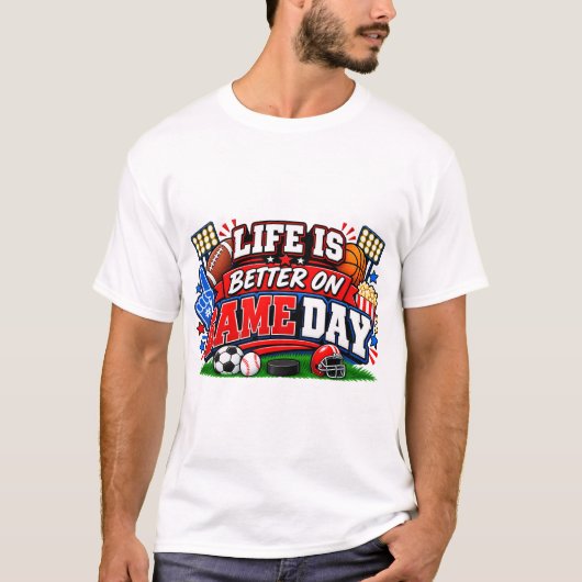 ゲームデーが最高の人生 Tシャツ (正面)