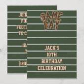 ゲームデーのフットボール 招待状 (正面/裏面)