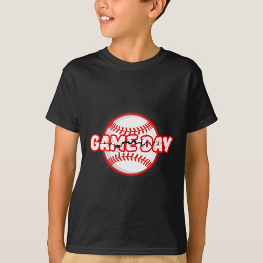 ゲームデークラック野球スポーツグラフィック Tシャツ (正面)