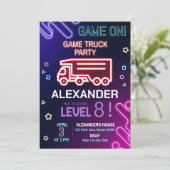 ゲームトラックの誕生日招待状 ゲームの招待状 招待状 (スタンド正面)