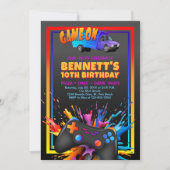 ゲームトラック カラフルバースデー 招待状 (正面)