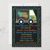 ゲームトラック、ビデオゲーム誕生日パーティーの招待状 招待状 (正面)