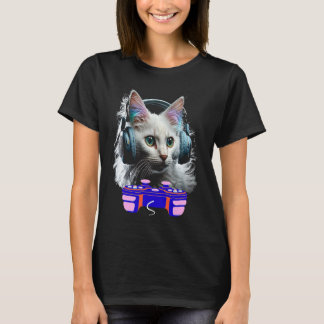 ゲームトルコ語アンゴラ猫プレーヤー動物ビデオゲーム Tシャツ