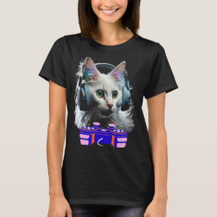 ゲームトルコ語アンゴラ猫プレーヤー動物ビデオゲーム Tシャツ
