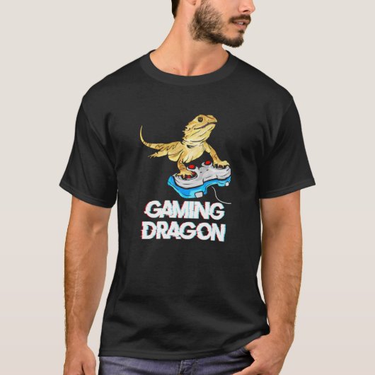 ゲームドラゴンゲーマーベアードドラゴン&ビデオゲーム Tシャツ (正面)