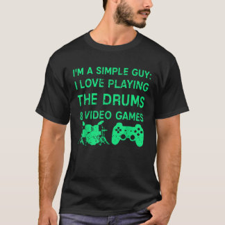 ゲームドラムシンプルズ男ビデオゲームギフトグラフィック Tシャツ