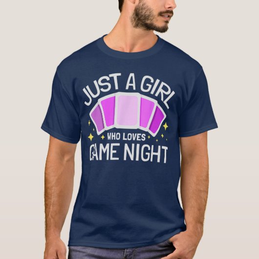 ゲームナイトの主催者 ファミリーゲームの夜のギフト 賞品 女子 Tシャツ (正面)
