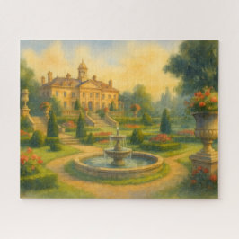 ゲームナイトの豪華なエステートガーデンシーン ジグソーパズル