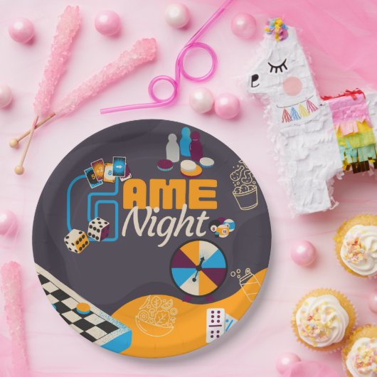 ゲームナイトをテーマにしたパーティー装飾 ペーパープレート (パーティー)