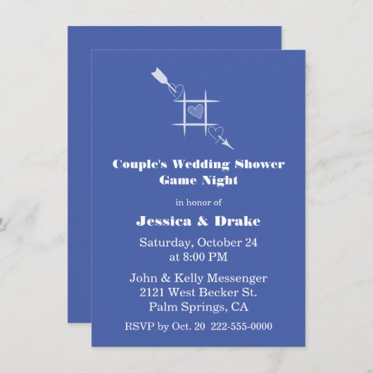 ゲームナイトカップルのウェディングシャワー招待状 招待状 (正面/裏面)