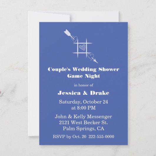 ゲームナイトカップルのウェディングシャワー招待状 招待状 (正面)
