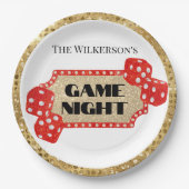 ゲームナイトグリッターマーキー記号 ペーパープレート (正面)