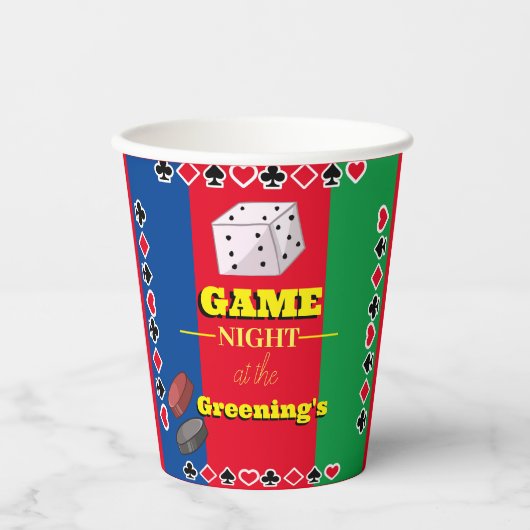 ゲームナイトテーマパーティー装飾ゲーム夜 紙コップ (正面)