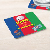 ゲームナイトパーティードリンクマットゲーム スクエアペーパーコースター (アングル)