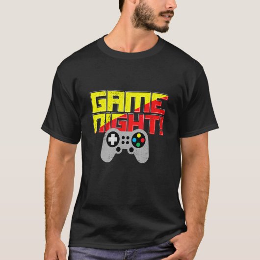 ゲームナイトビデオゲーマーおもしろいコントローラー少年の女の子T Tシャツ (正面)