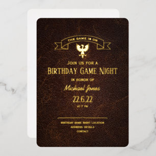 ゲームナイト誕生日ファンタジーグリフィンCC1260 箔招待状