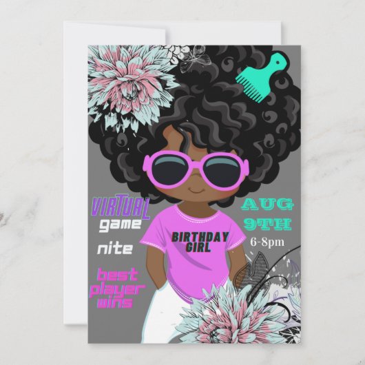 ゲームナイト誕生日招待状カード (正面)