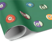 ゲームナイト バースデー ビリヤード プール シャーク ラッピングペーパー (ロールコーナー)