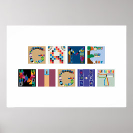 「ゲームナイト」ボードゲームアルファベットポスター ポスター