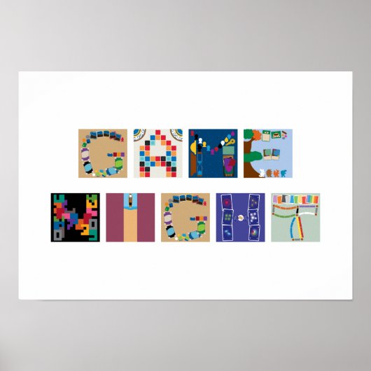 「ゲームナイト」ボードゲームアルファベットポスター ポスター (正面)