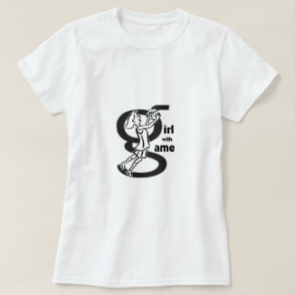 ゲームバスケットボールTシャツを着た少女 Tシャツ