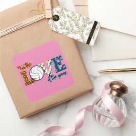 ゲームバレーボールのママLeopardの愛のために スクエアシール