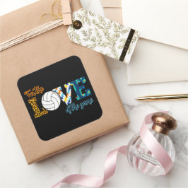 ゲームバレーボールのママLeopardの愛のために スクエアシール