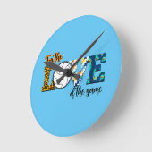 ゲームバレーボールのママLeopardの愛のために ラウンド壁時計 (傾斜)