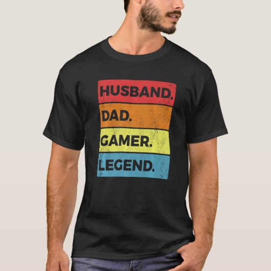 ゲームパパ夫パパゲーマーレジェンドゲーマーゲーム Tシャツ (正面)