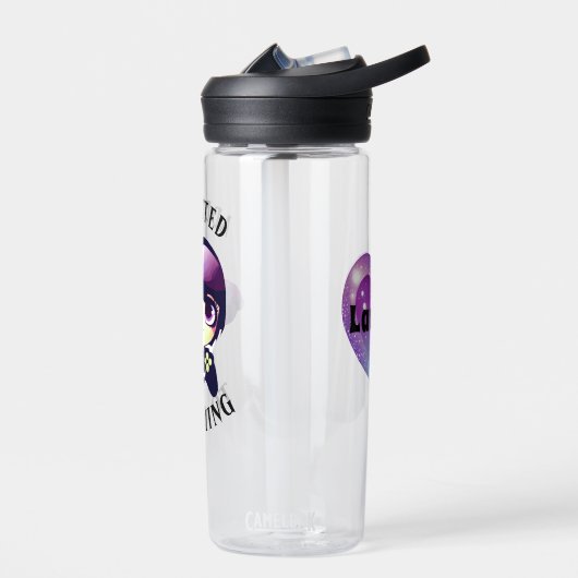 ゲームパーソナライズされたかわいいガールゲーマー中毒 ウォーターボトル (左面)