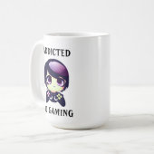 ゲームパーソナライズされたかわいいガールゲーマー中毒 コーヒーマグカップ (正面左)