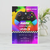 ゲームパーソナライズされたの誕生日の招待状 招待状 (スタンド正面)