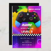 ゲームパーソナライズされたの誕生日の招待状 招待状 (正面/裏面)