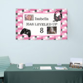 ゲームパーソナライズされたをテーマにしたピンク誕生日 横断幕 (トレードショー)