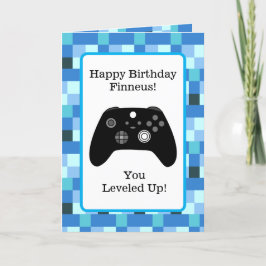 ゲームパーソナライズされたをテーマにした少年の誕生日カード カード