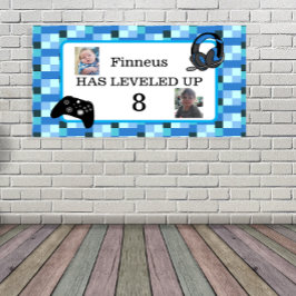 ゲームパーソナライズされたをテーマにした青 横断幕