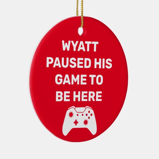 ゲームパーソナライズされたを一時停止してここに来るミーム セラミックオーナメント (右)
