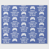 ゲームパーソナライズされたを一時停止してここに来るミーム ラッピングペーパー (フラット)