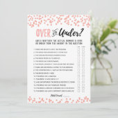 ゲームパーソナライズされたカードの上または下のブライダルシャワー 招待状 (スタンド正面)